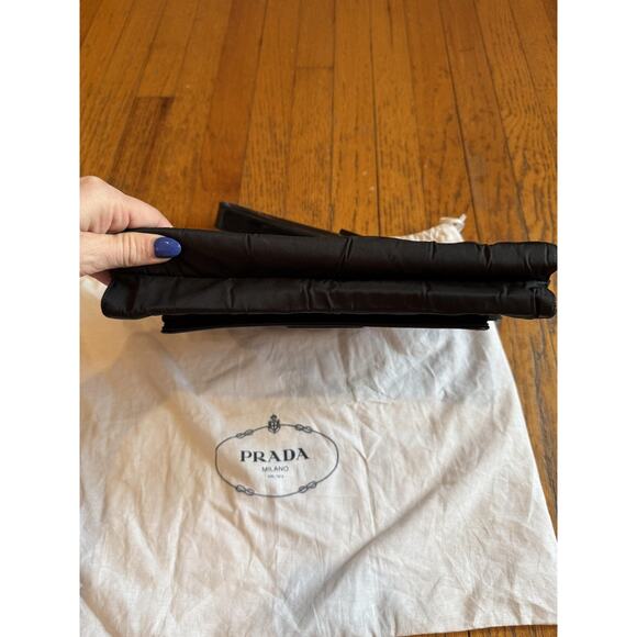 Prada Shoulder Crossbody Bag Womens Black Nylon Patent Leather Made in Italy - Picture 8 of 16